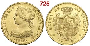 Spain - Isabel II - 10 Escudos 1868 (68) - ... 