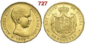 Spain - Alfonso XII - 20 Pesetas 1889 - Rara ... 