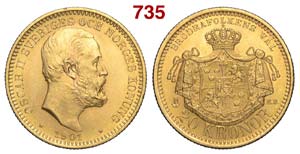 Sweden - Oscar II - 20 Kronor 1901 - AU mm ... 