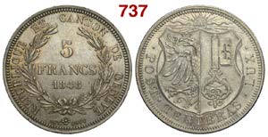 Switzerland - Geneva - 5 Francs 1848 - AG mm ... 