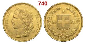 Switzerland - Confederation - 20 Francs 1894 ... 