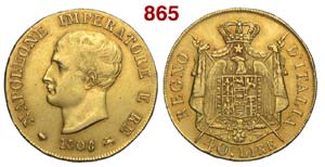 Milano - Napoleone I - 40 Lire 1808 I Tipo ... 