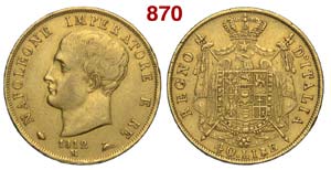 Milano - Napoleone I - 40 Lire 1812 puntali ... 