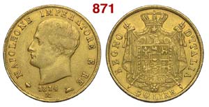 Milano - Napoleone I - 40 Lire 1814 - AU mm ... 