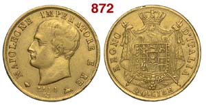 Milano - Napoleone I - 40 Lire 1814 - AU mm ... 