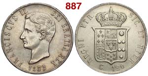 Napoli - Francesco II - Piastra 1859 - AG mm ... 