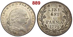 Parma - Ferdinando di Borbone - 6 Lire 1796 ... 