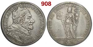 Roma - Alessandro VIII - Piastra 1690 anno I ... 