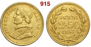 Roma - Pio IX - 2,5 Scudi 1853 anno VIII - ... 