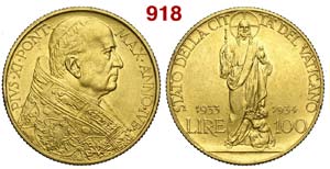 Vaticano - Pio XI - 100 Lire 1933-1934 - AU ... 