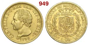 Savoia - Carlo Felice - 80 Lire 1828 L ... 
