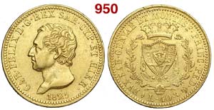 Savoia - Carlo Felice - 40 Lire 1825 Torino ... 