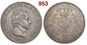 Savoia - Carlo Felice - 5 Lire 1826 Torino - ... 