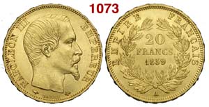 France - Napoleon III - 20 Francs 1859 A - ... 