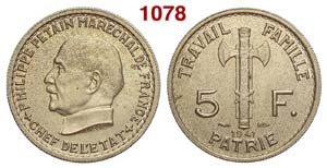 France - Vichy State - 5 Francs 1941 - CU/NI ... 
