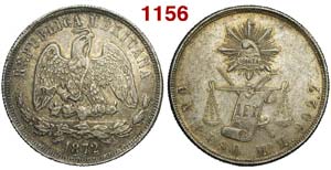 Mexico - Second Republic - Peso 1872 Mo M - ... 