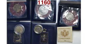 Monaco - lotto 5 monete : - 100 Francs 1982 ... 