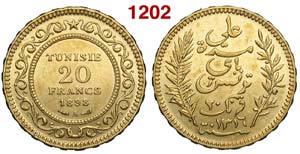 Tunisia - Ali Bey - 20 Francs 1898 - AU mm ... 