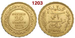 Tunisia - Muhammad Al-Hadi Bey - 20 Francs ... 