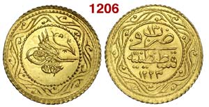 Turkey - Mahmud II - 1/2 Rumi Altin 1223//13 ... 