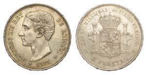 Spain - Alfonso XII - 5 Pesetas 1875 (75) - ... 