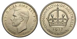 Australia - George VI - Crown 1937 - Ag mm ... 