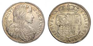 Napoli - Carlo II - Tarì 1689 - Ag mm 26 g ... 
