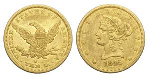 United States - 10 Dollars 1845 O - R Au mm ... 