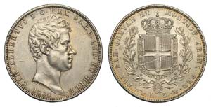 Savoia - Carlo Alberto - 5 Lire 1836 Genova ... 