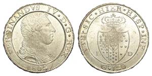 Napoli - Ferdinando IV - Piastra 1805 ... 