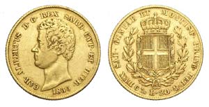 Savoia - Carlo Alberto - 20 Lire 1835 Genova ... 