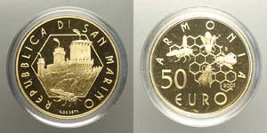 San Marino - 50 Euro 2007 - Au mm 28 g 16,12 ... 
