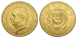 Dominican Republic - 30 Pesos 1955 - Au mm ... 