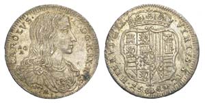 Napoli - Carlo II - Tarì 1688 - Ag mm 25,7 ... 