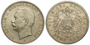 Germany Baden - Friedrich II - 5 Mark 1913 G ... 