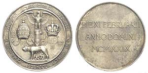 Pio XI - Medaglia a ricordo dei Patti ... 