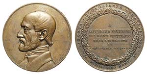 Giuseppe Mazzini - Medaglia della Massoneria ... 