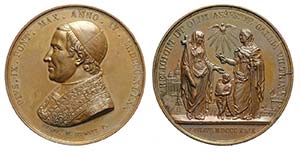 Pio IX - Medaglia a ricordo della riconsegna ... 