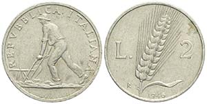 Repubblica Italiana, Monetazione in Lire, 2 ... 