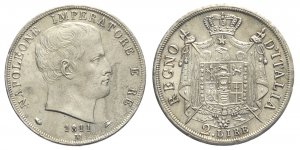 Milano, Napoleone I, 2 Lire 1811 puntali ... 