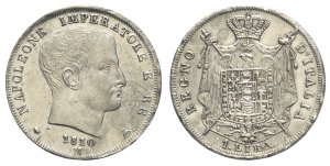 Milano, Napoleone I, Lira 1810, Ag mm 23,5 ... 