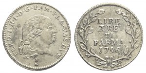 Parma, Ferdinando di Borbone, 3 Lire 1796, ... 