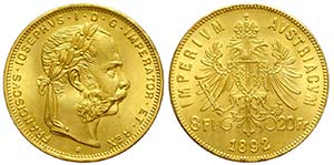 Austria, Franz Joseph I, 20 Francs 1892 ... 
