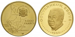 Chad, Republic, 3000 Francs 1970, Au mm 33 g ... 