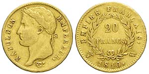 France, Napoleon I, 20 Francs 1810 W, Non ... 