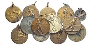 Lotto di 13 medaglie premio sportive del ... 