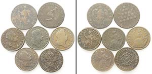 United States, Lotto di 7 monete XVIII sec., ... 