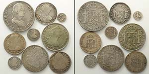 Bolivia, Colonial, Lotto di 9 monete, ... 