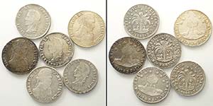 Bolivia, Sol Coniage, Lotto di 6 monete da 8 ... 