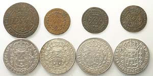 Brazil, Empire, Lotto di 8 monete 1816-1825, ... 